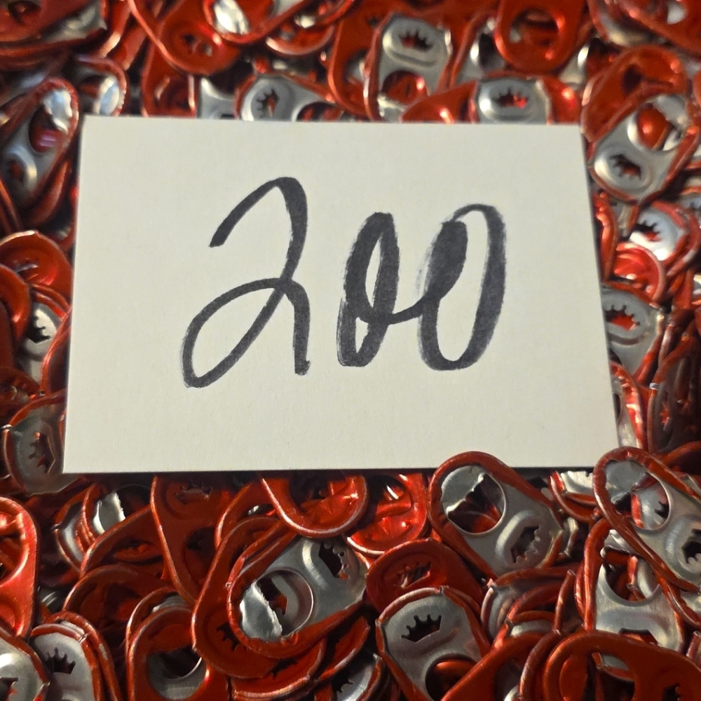 200 Red Aluminum Can Tabs Pull Tabs